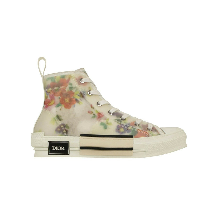 Canvas 'B23' Flowers High-Top Sneakers -White