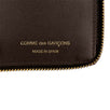 Leather Number Embossed Wallet - Brown