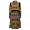 Tribal Pattern Fur Trim Coat - Multi