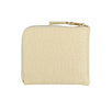 Leather Letter Embossed Slim Wallet - Ivory