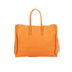 Leather Paper Tote Bag - Orange