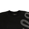 Cotton 'Glitter Snake' Loose Fit Sweatshirt - Black