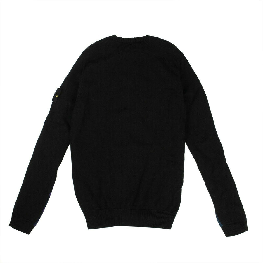 'Shadow Project' Cotton Crew Neck Sweater - Black