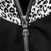 Leopard Silk Zip Up Windbreaker Jacket - Black / White