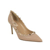 Grained Leather 'Rockstud' 85mm Pumps - Mauve Pink