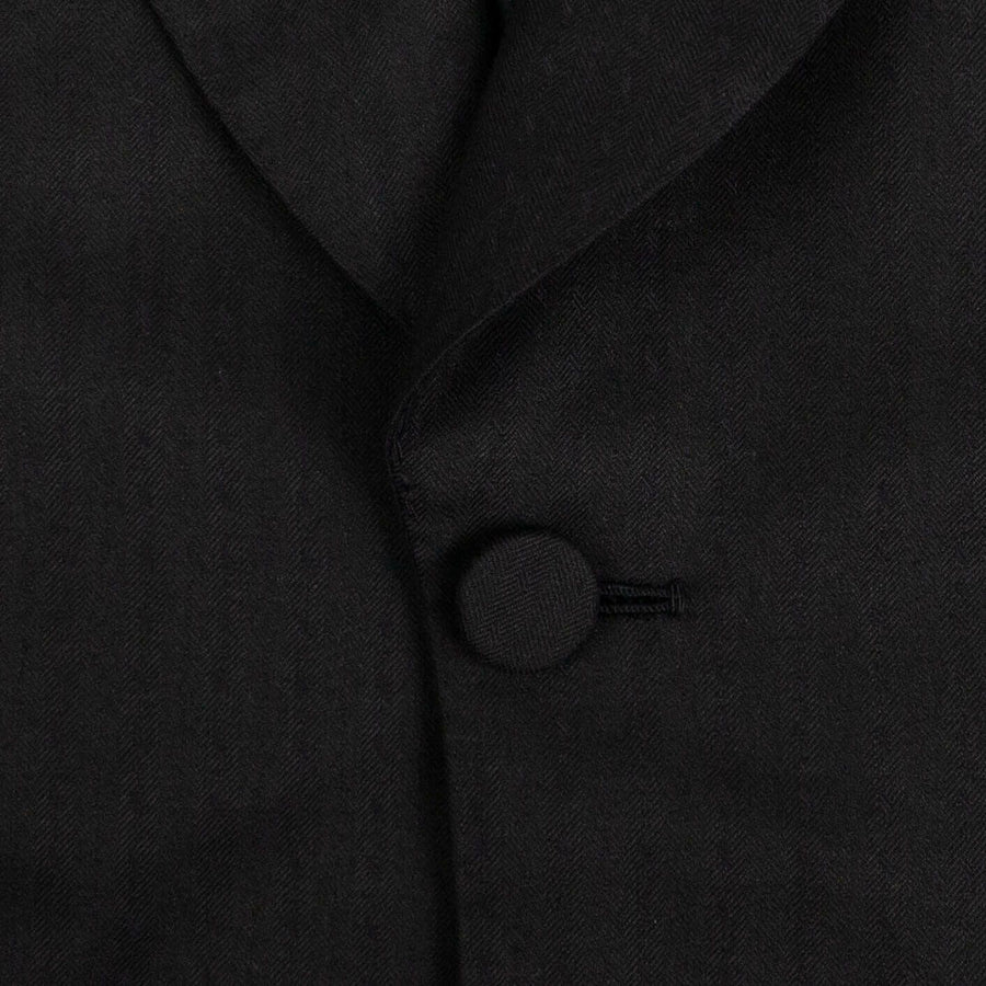 Wool One Button Tuxedo - Black