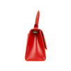 Leather Hourglass Extra Small Top Handle Bag - Red