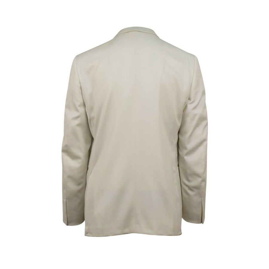 ERMENEGILDO ZEGNA SU MISURA Wool One Button Tuxedo - Ivory