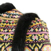 Tribal Pattern Fur Trim Coat - Multi