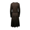 Scoop Neck Knit Dress - Black / Beige