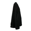 Cotton Blend Embroidered Cape Coat - Black