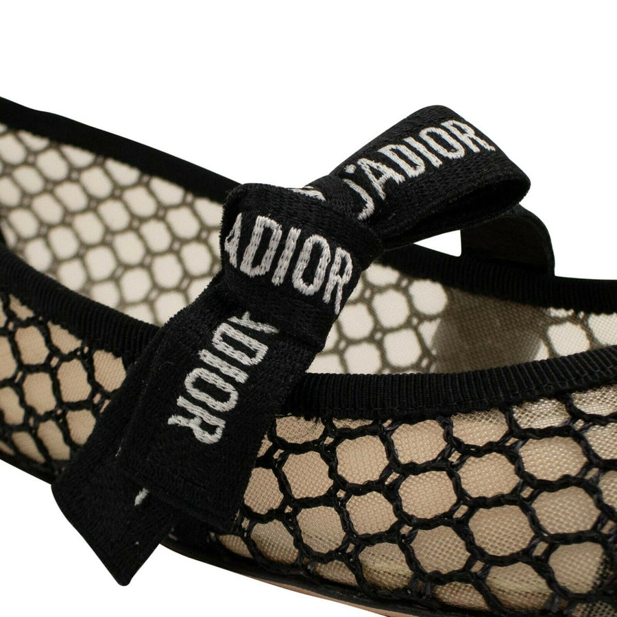 Mesh Miss J'adior Ballet Flats - Black