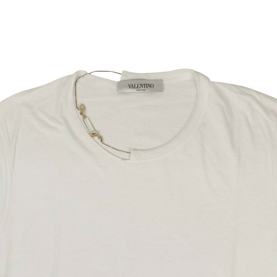 Cotton With Gold Chain Short Sleeve T-Shirt - White