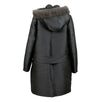 Fur Trim Hood Down Parka Coat - Gray