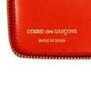 Leather Number Embossed Square Wallet - Red Orange