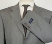 Drop 4 Striped Wool 3 Button Suit - Gray