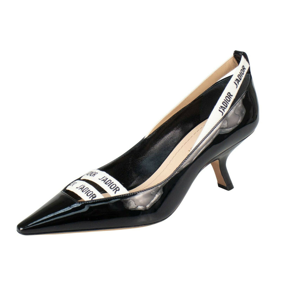 J'Adior Patent Leather Kitten Heel Pumps - Black