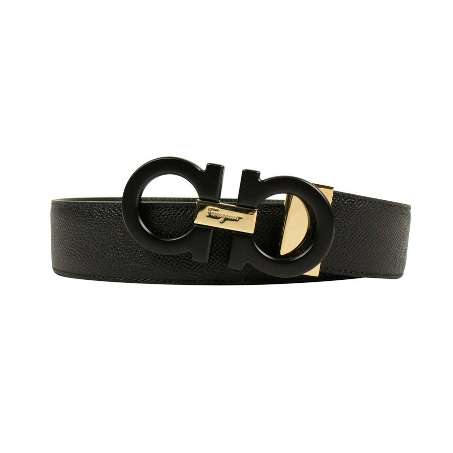 Reversible Leather 'Gancini' Buckle Belt