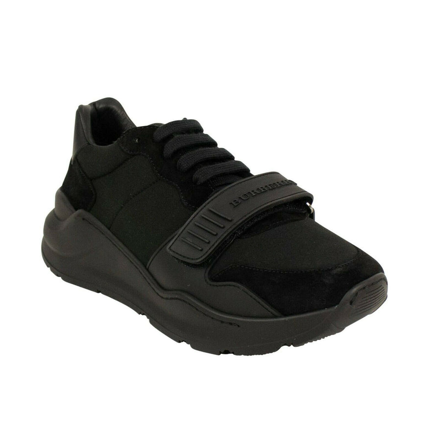 Suede Neoprene And Leather Sneakers - Black