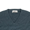 '532B0' Knit V-Neck Sweater - Teal Blue