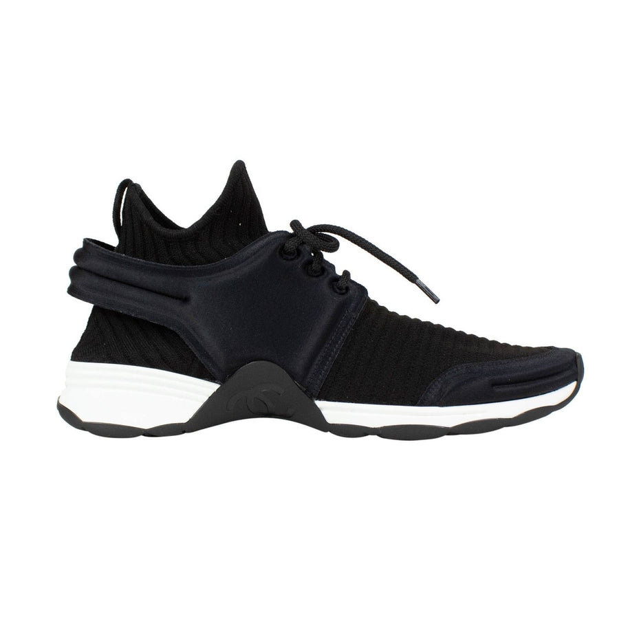 Stretch Fabric Sneakers - Black