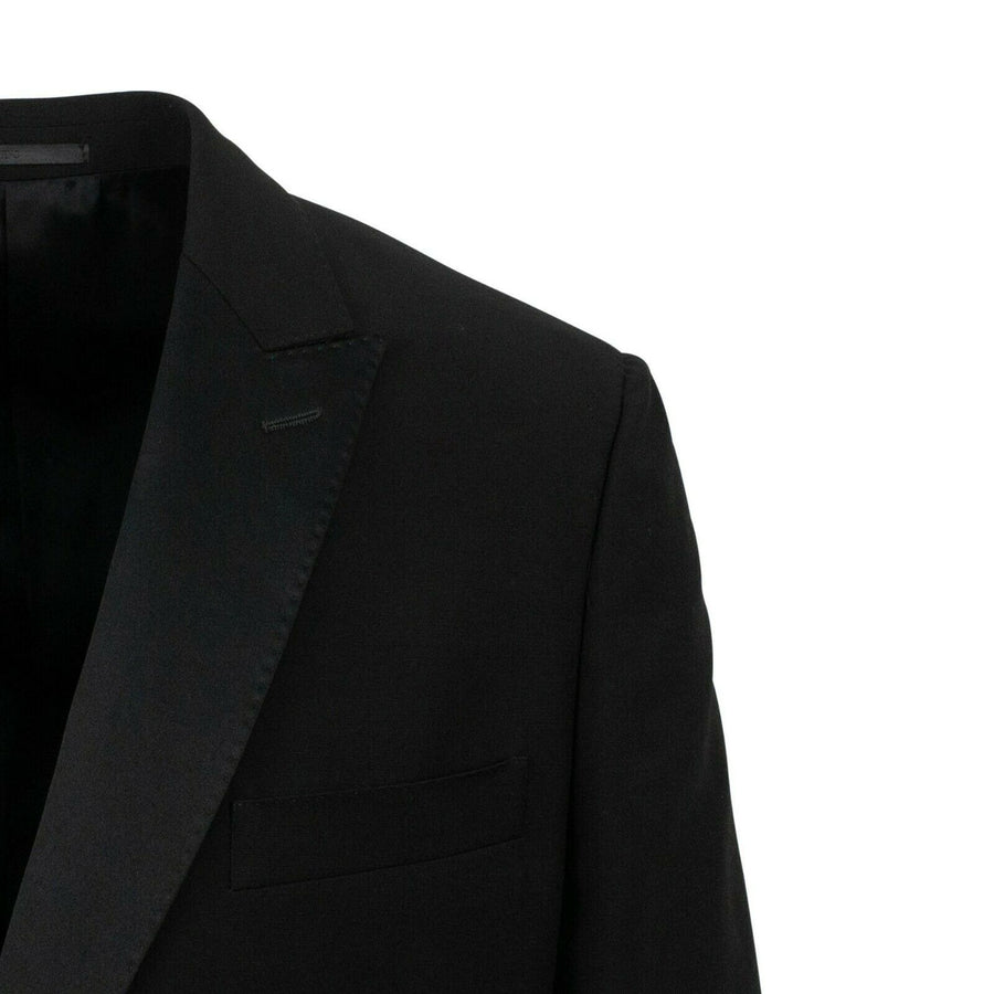 Wool Blend 2 Button Suit - Black