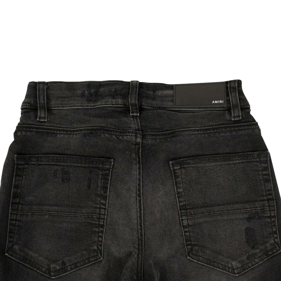 Denim Skinny Bruise Repaired Jeans - Black