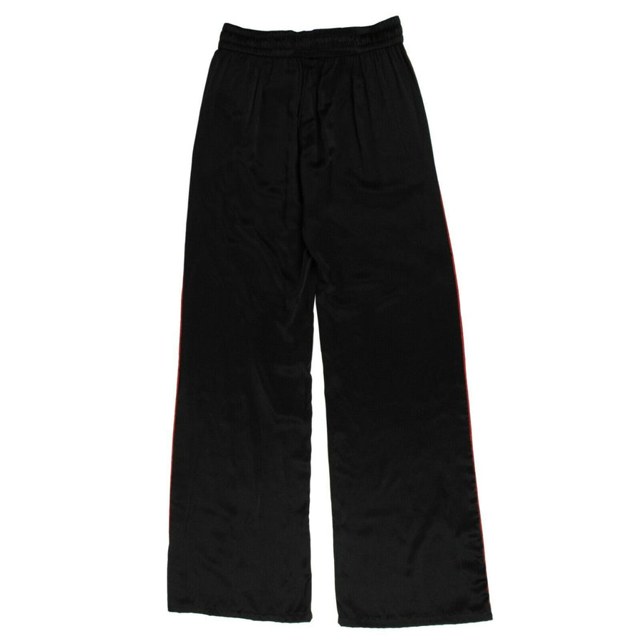 Silk And Leather Track Pants - Black