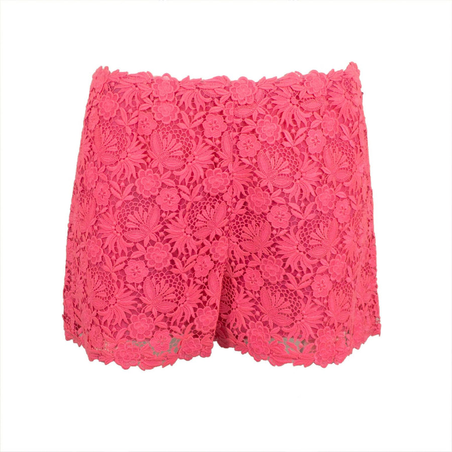 Floral Embroidered Shorts - Pink