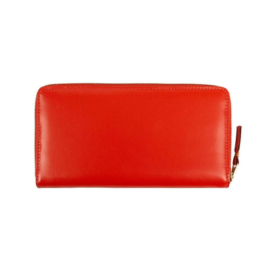 Leather Zip Around Wallet - Red