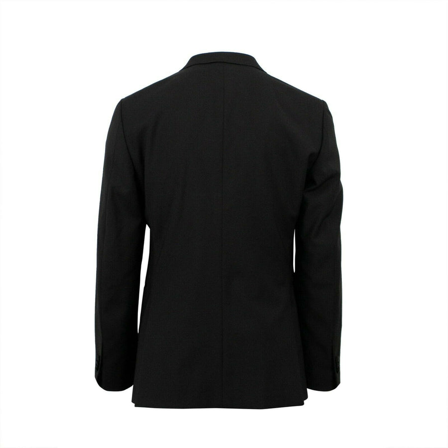 Wool Two Button Tuxedo Suit - Black