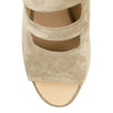 Suede Calfskin Open Toe Sandals - Beige