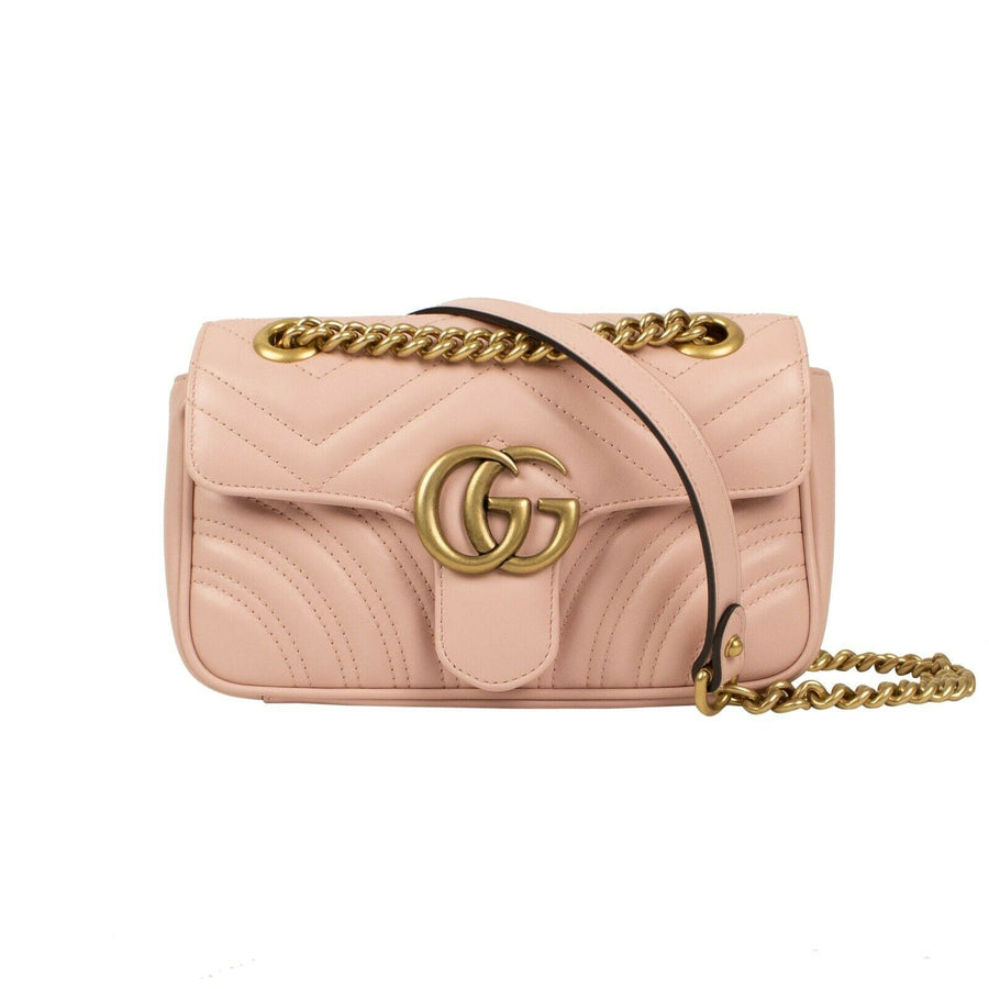 Small Quilted GG Marmont Matelasse Leather Shoulder Bag - Pink