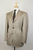 Striped Wool 3 Roll 2 Button Slim Fit Suit - Brown