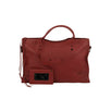 Leather Blackout City Shoulder Bag - Red