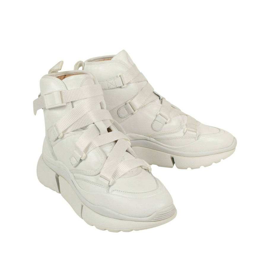 Nappa Leather 'Sonnie' High-Top Sneakers - White