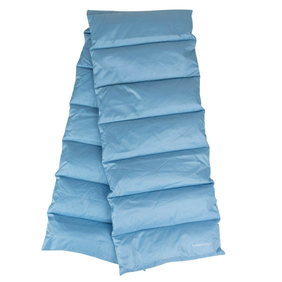 Quilted Padded Puffer Scarf - Sky Blue