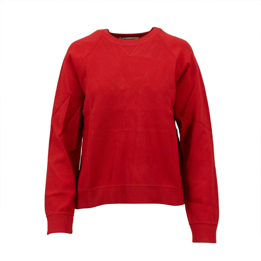 Flare Back Crew Sweater Top - Red