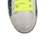 Men's Leather Viper Neon Leopard Low Sneakers - Blue