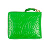 Leather Number Embossed Small Wallet - Green