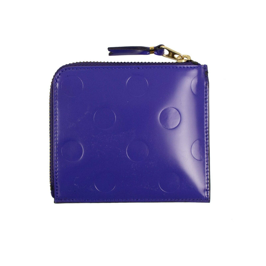 Leather Polka Dot Embossed Slim Wallet - Purple