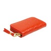 Leather Embossed Mini Wallet Coin Purse - Orange