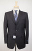 Drop 6 Striped Wool 3 Roll 2 Button Suit - Gray / Orange