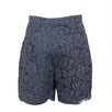 Floral Embroidered Lace Shorts - Gray