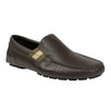 Men's Leather Web Detail Loafers - Brown