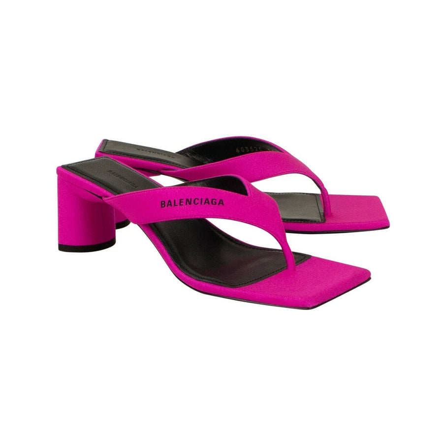 Spandex 'Double Square' Sandal 60 Block Heel - Pink