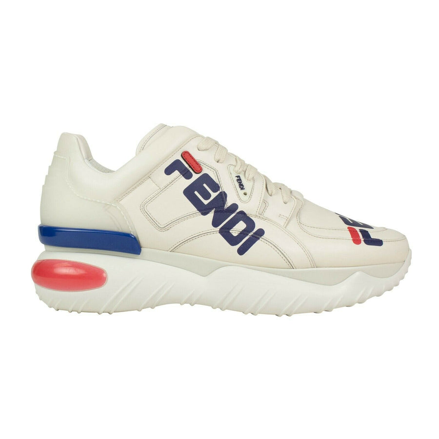 Men's Fendi Mania Leather Sneakers - White