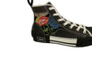 Leather 'B23' Floral High Top Sneakers - Black