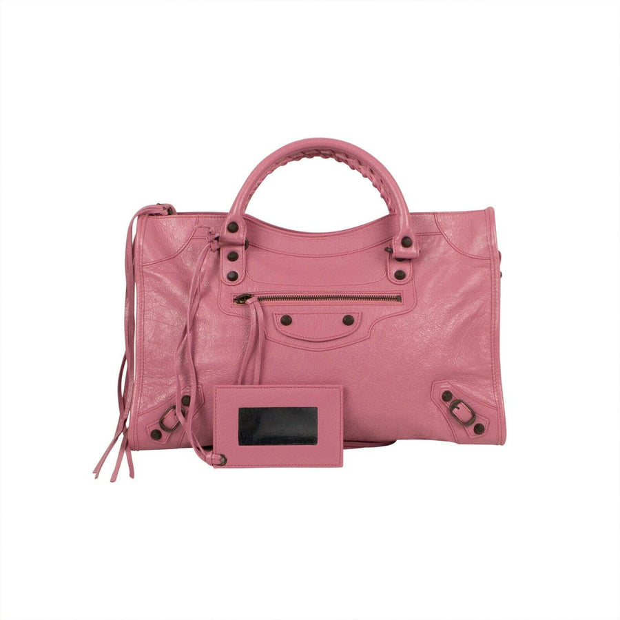 Leather Classic City Shoulder Bag - Pink