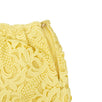 Silk Floral Embroidered Mini Skirt - Yellow